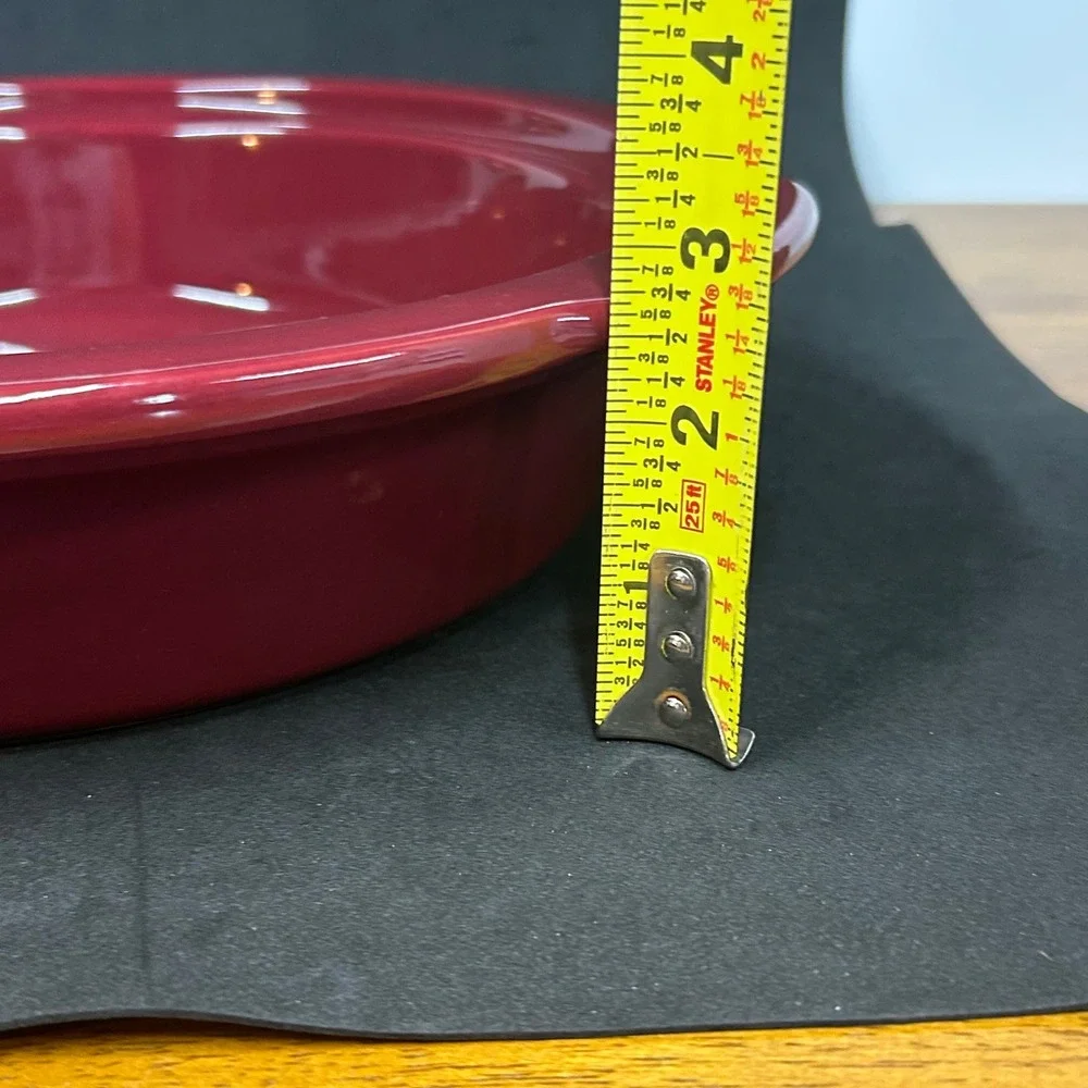 Peterboro Basket Stoneware Collection Casserole Red Round Baking Dish 13in